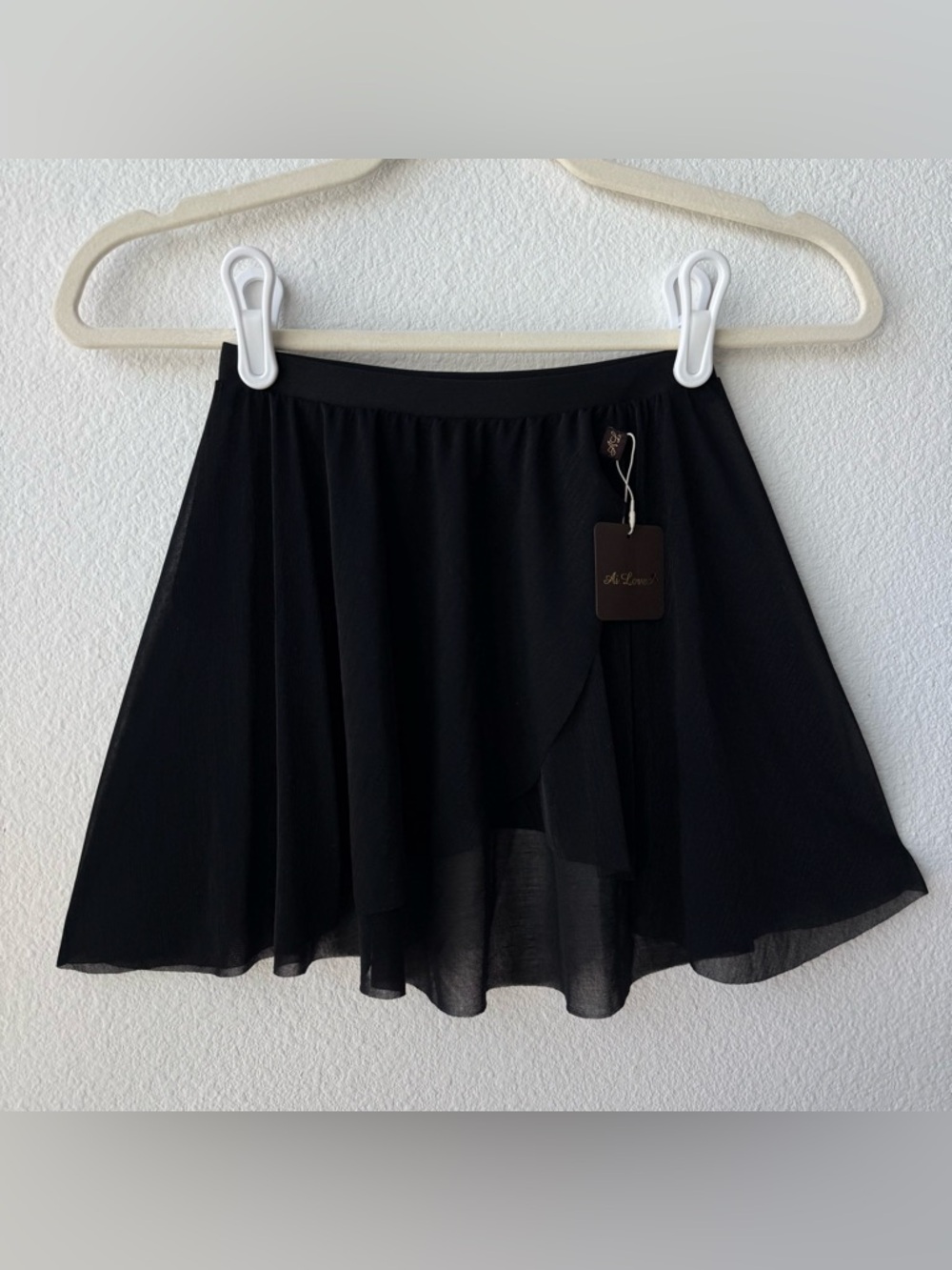 Sheer flare Pull on Mini Ballet Skirt Black